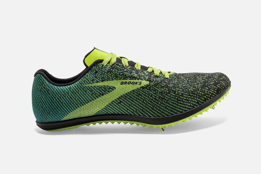 Brooks Mach 19 Spikes Loopschoenen Heren - Zwart/Groen - 459230TFQ